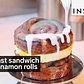 This breakfast sandwich has cinnamon rolls for buns