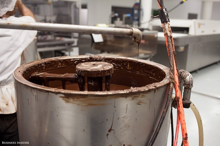 “We love this space. It's changed our life,” Torres told Business Insider. “It's a nice way to work. This building has a soul.” Here's the chocolate mixer in action.