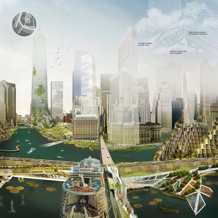 An increased use of water would be prominent in future New York city design.