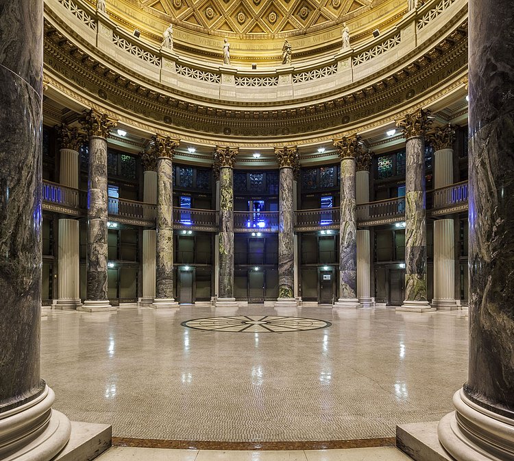 Designed by the famed architecture firm, McKim, Mead & White, Gould Memorial Library was donated by the daughter of railroad baron Jay Gould to become the centerpiece of New York University’s Bronx campus. The years were not kind. In the 1960s the library was relocated, and the building fell into disuse. In 1969, a nearby explosion blew out the then-deserted building’s Tiffany window. It wasn't until 2004 that the library, now owned by Bronx Community College, was restored.