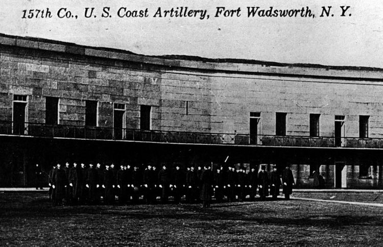 157th U.S. Coast Artillery. Postcard of Fort Wadsworth circa 1902.