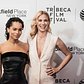 Zoe Kravitz (left) and January Jones at the premiere of "Good Kill" during the Tribeca Film Festival at BMCC Tribeca PAC on April 19, 2015, in Manhattan.
