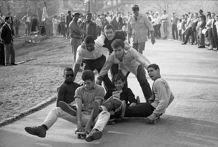 A human pyramid of awesomeness makes its way through Central Park.