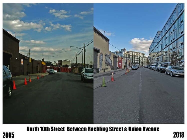 ⭐SWIPE FOR A CLOSER LOOK⭐#williamsburg #11211 #brooklyn #nyc #architecture #architecturelovers #thenandnow #beforeandafter #industrial #brooklynhistory #disappearingnewyork #streetphotography #revitalization #gentrification #history #street #graffiti #streetcones #buildings #oldbuilding #newbuilding #nyclife #glassbuilding #brickbuilding #potd #instamood #greenpoint #roeblingstreet #urbanphotography #ny1pic