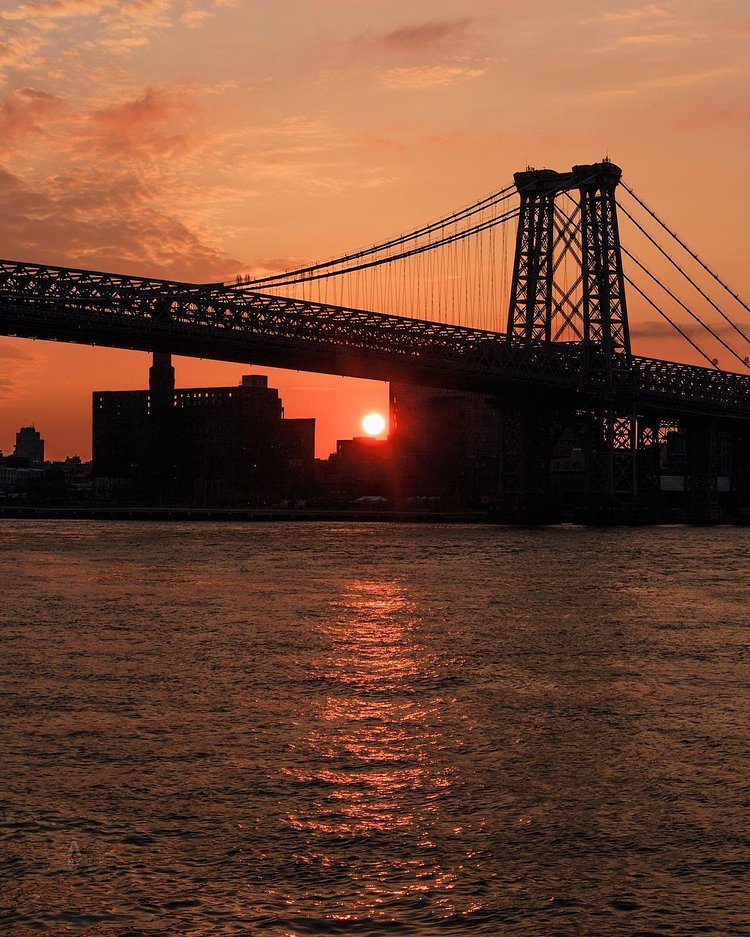 Sunset Over Williamsburg Bridge, Brooklyn