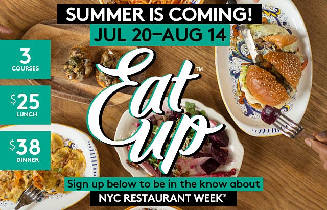 NYC Restaurant Week Summer: Jul 20th - Aug 14th