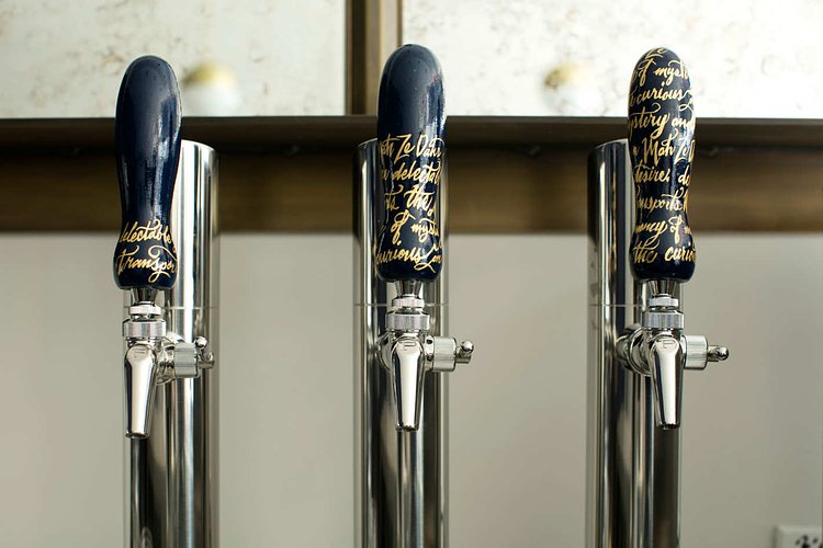 On tap: cold-brewed Intelligentsia coffee, iced tea, and sparkling water.