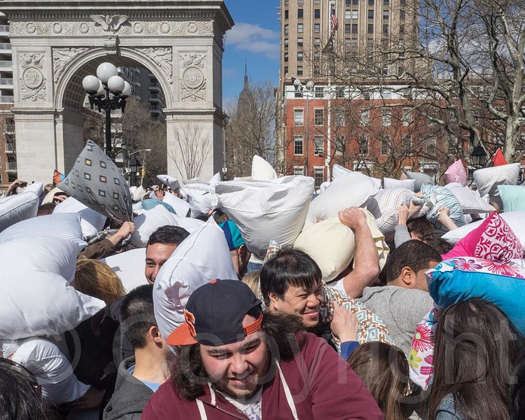 2014 World Pillow Fight Day, Washington Square Park, New York City