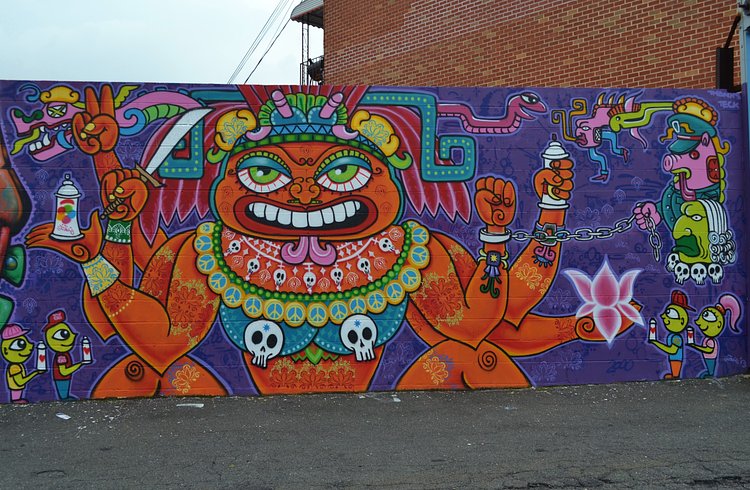 Welling Court: Lady Pink, 9.21.14 | A visit to the Welling Court Mural Project in Queens on 9.21.14. With 5 Pointz gone, Welling Court has become the new graffiti center in the borough. I'll try to include the individual artists, great talent/ work from everyone.