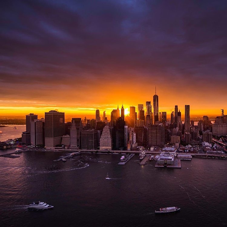 Sunset over New York City.