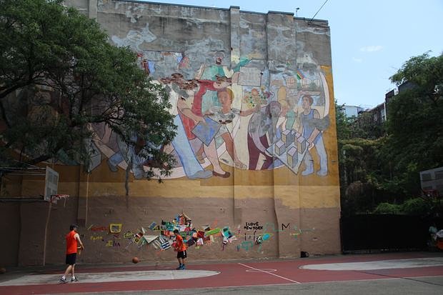 The mural and the playground