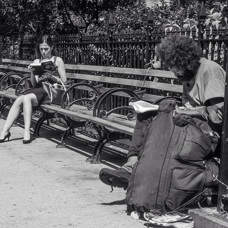 Social differences - The common denominator. #streetphotography #blackandwhitephotography #b&w #monochrome #peoplephotography #people #man #woman #smile #eyes #canon #camera #50mm #lens #candid #photo #photographer #shot #capture #life #moments #newyork #nyc