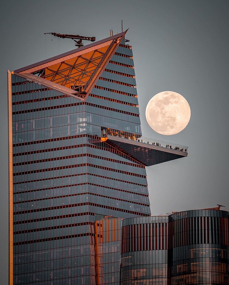 Moonrise over Hudson Yards, Manhattan