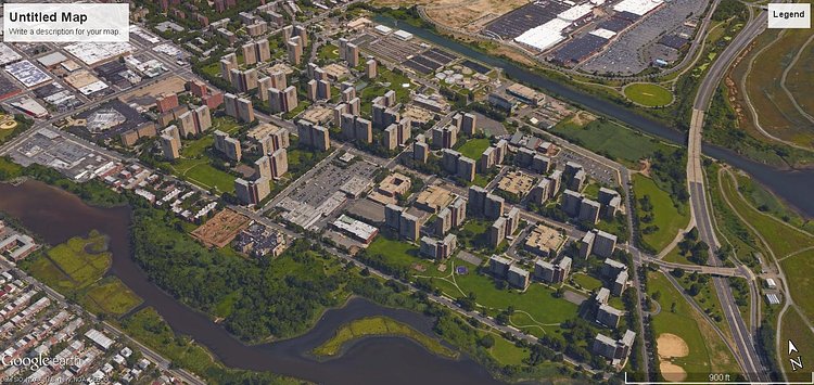 Starrett City Housing Development, Brooklyn. A VERY big and expansive housing development, Starrett City is located right off the edge of East New York. It interestingly enough has its own private police force.