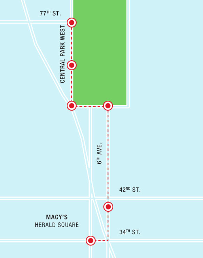 2017 Macy's Thanksgiving Day Parade Route