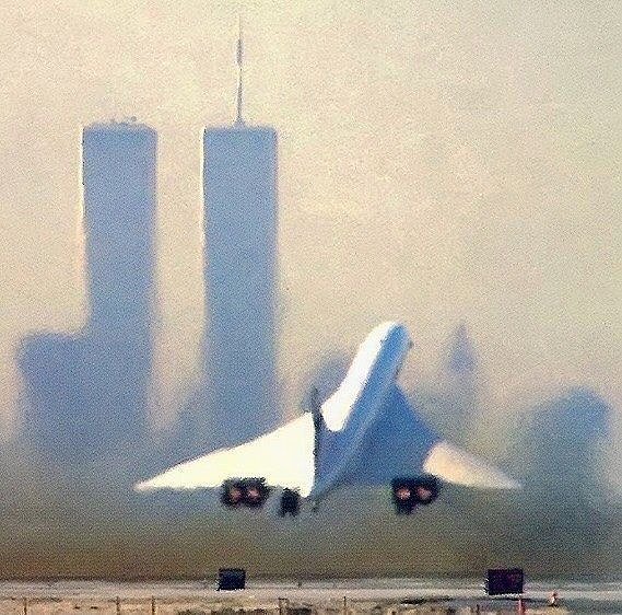 Concorde making its first landing in New York City on October 19th, 1977