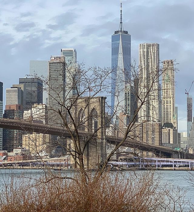 Brooklyn Bridge and Lower Manhattan Skyline, New York