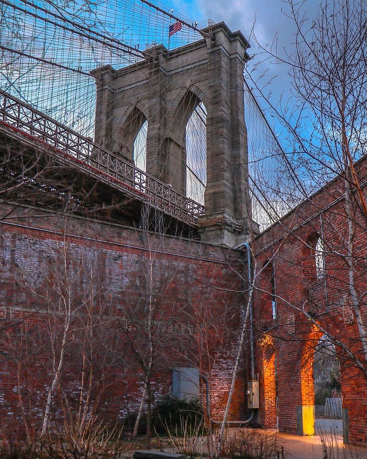 Brooklyn Bridge from St. Ann's Warehouse, DUMBO, Brooklyn