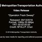 MTA Video Release: Operation Track Sweep - 9/13/2016