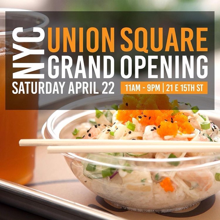 Dear NYC: Get ready for more poke coming your way! Join us this Saturday for the GRAND opening of our new Union Square location 🎉 Buy One, Get FREE: Burritos & Bowls all day long!
⠀
Tag your poke buddy below 👇