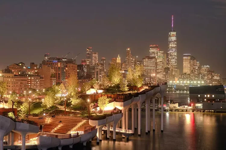 Little Island Park and Lower Manhattan Skyline from Pier 57, Chelsea