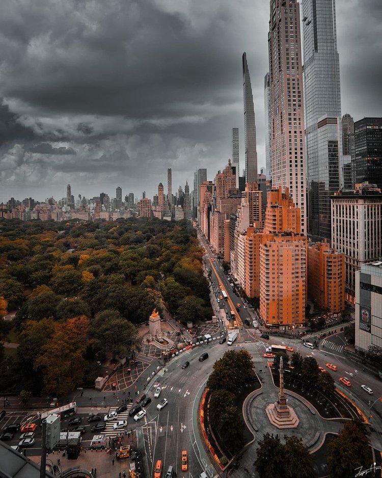 Columbus Circle and Central Park, Manhattan 