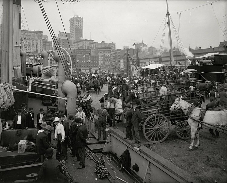 Banana docks, New York, ca.1890-1910