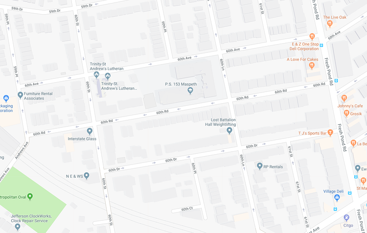 60th Ave, 60th St, 60th Rd, 60th Dr, 60th Pl, 60th Ln, and 60th Ct in Maspeth, Queens
