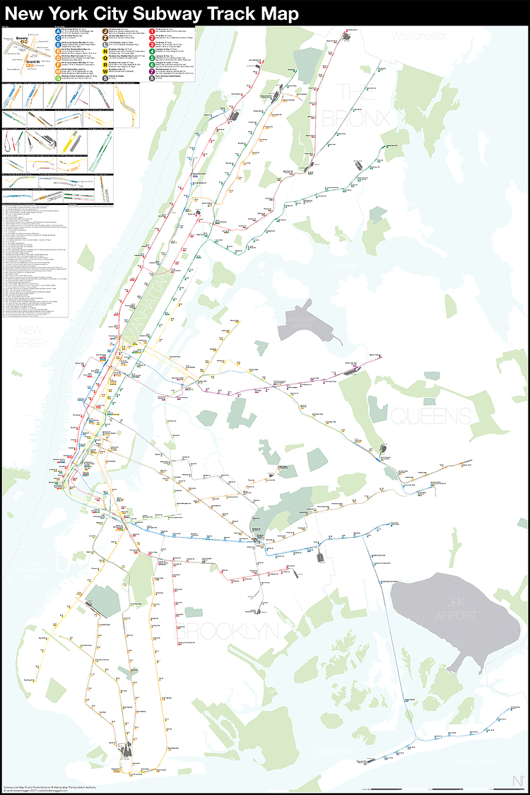A Complete and Geographically Accurate NYC Subway Track Map