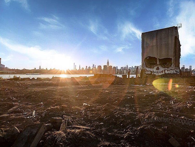 Willy B Skull Mural, Greenpoint, Brooklyn, Suitsone, 2017