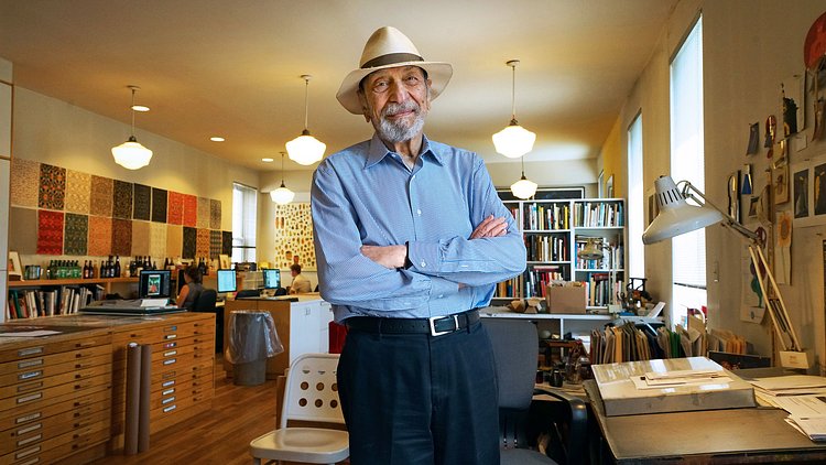 Milton Glaser in his studio on East 32nd Street, where he has worked since 1965. On a recent afternoon, he puzzled over what design he would create for the New York of 2016.