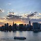 Sunset over Manhattan Skyline and East River
