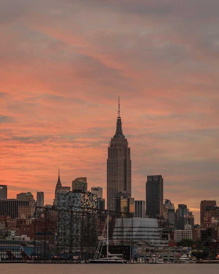 Sunrise Over Empire State Building, Midtown, Manhattan