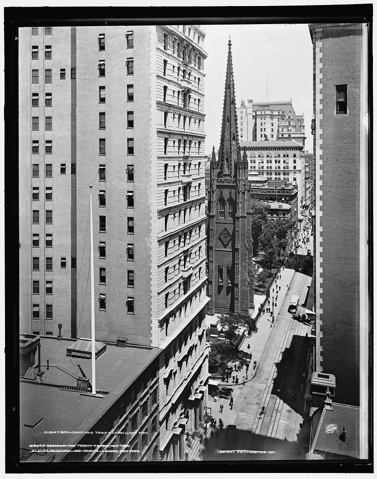 Broadway and Trinity Church, New York ca. 1900