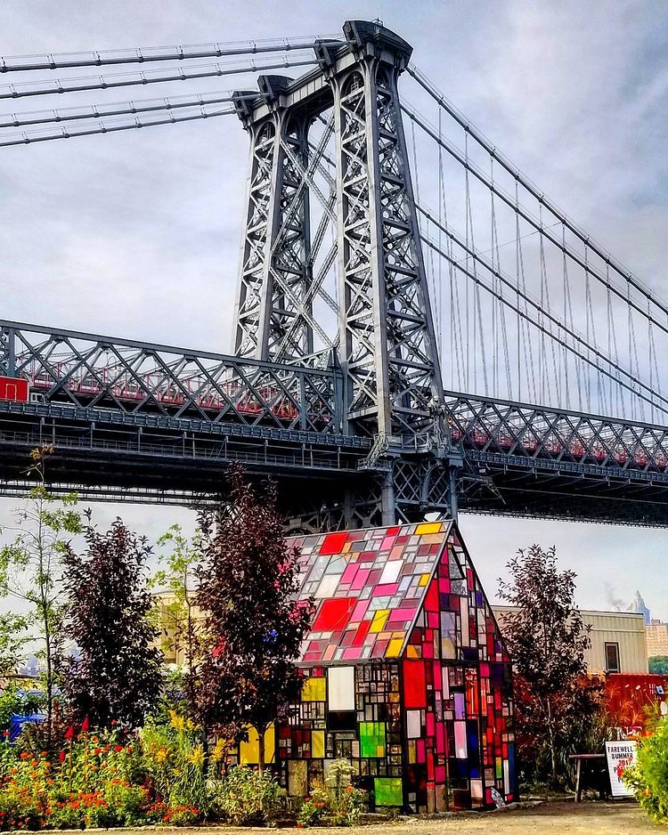 Tom Fruin's Stained Glass House near the Williamsburg Bridge