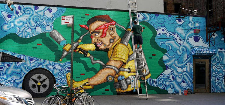 Denton Burrows and Andy Golub Mural in Chelsea