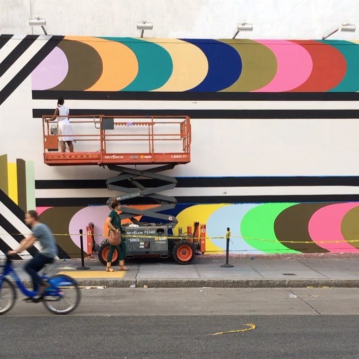 @Abimaro going up on the lift. 
#Lakwena #NewYork #bowerymural