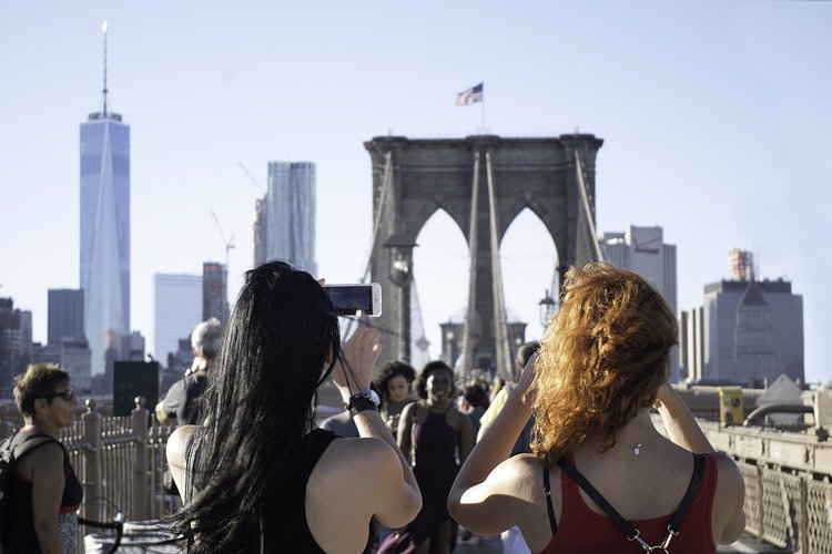 Brooklyn Bridge Tourists