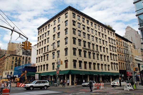 Cosmopolitan Hotel: The Cosmopolitan Hotel, the oldest surviving hotel in New York, was built in 1845. Although it doesn’t have the starry historical trappings of fellow grand old hotels, it started out serving the railroad traveler when a railroad was nearby. Over the decades, it has served a business class, and the budget traveler. These days, it is described in guidebooks as an inexpensive but clean historic hotel.