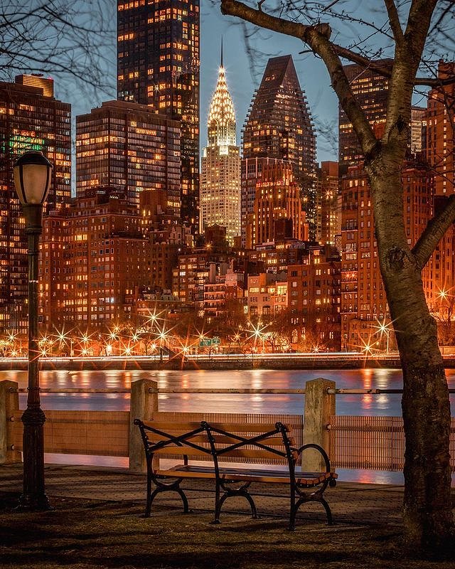 East River and Upper East Side from Roosevelt Island, New York