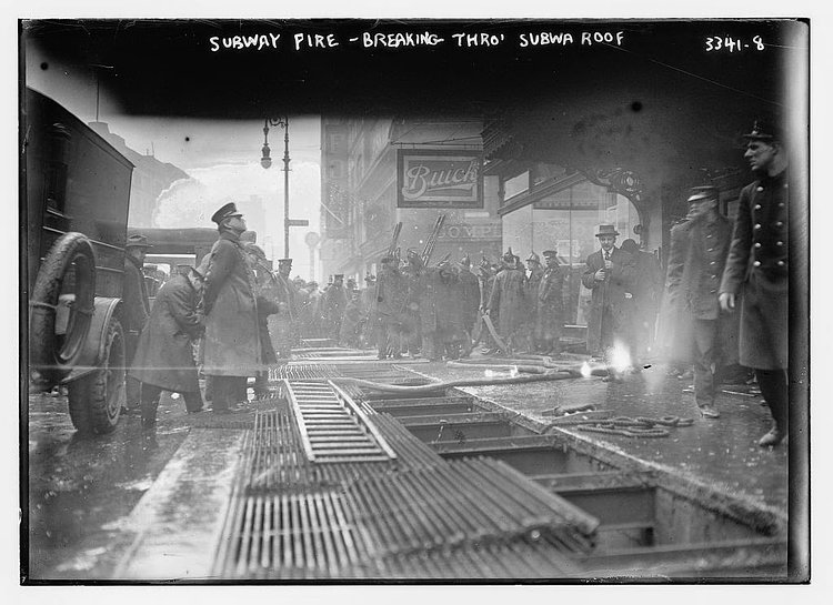 Subway Fire Breaking Thro' Subway Roof