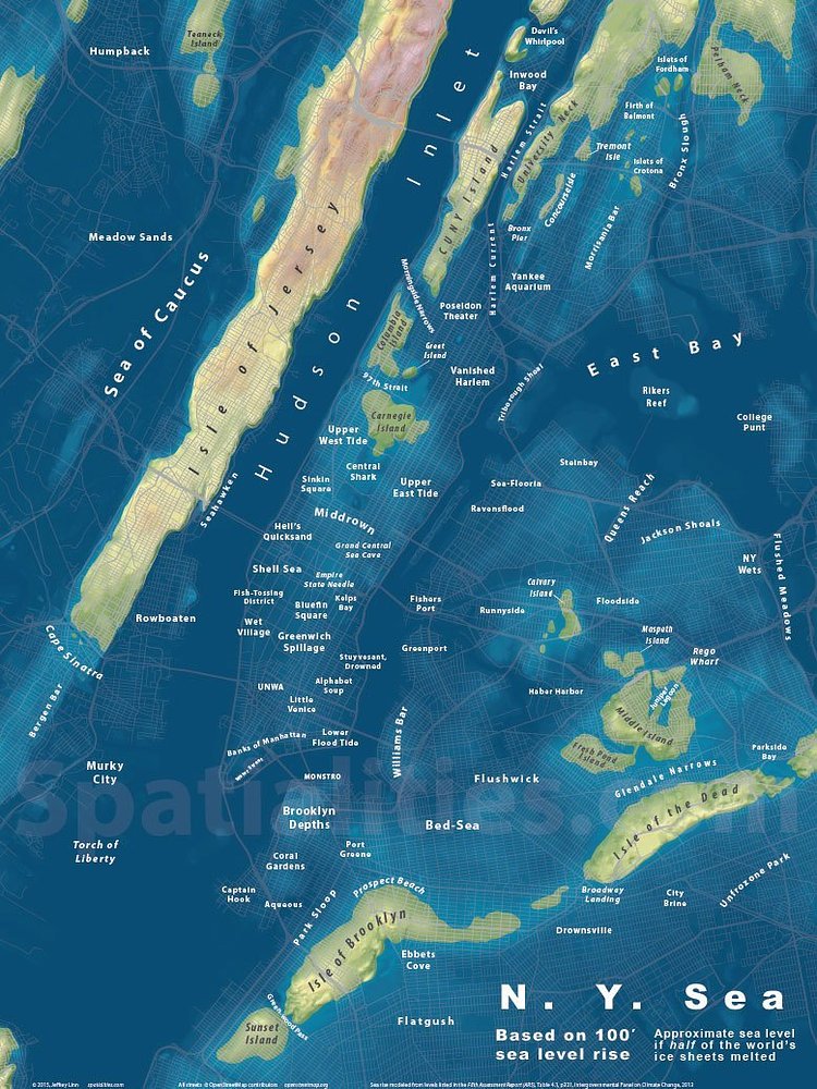 New York City Based on a 100' Sea Water Rise
