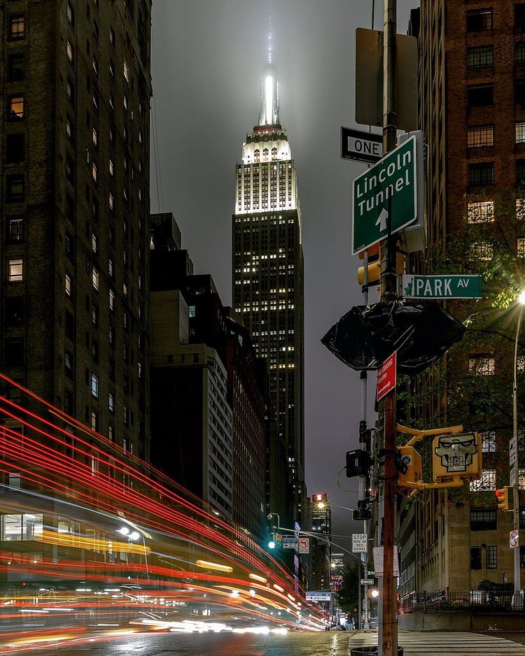 Empire State Building from Park Avenue and 34th Street, Midtown, Manhattan