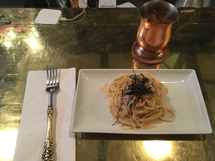 Pasta and Mizudashi Coffee