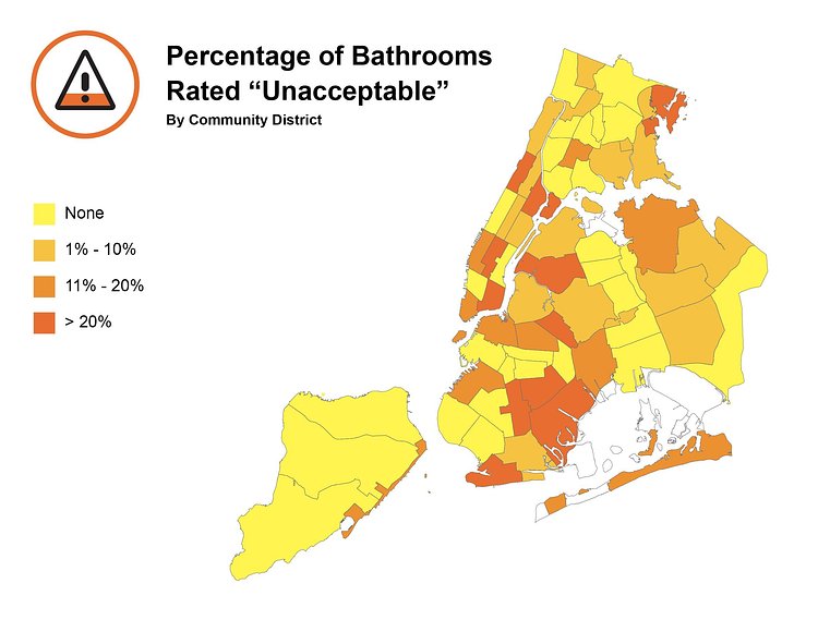 Percentage of NYC Parks Bathrooms Rated "Unacceptable"