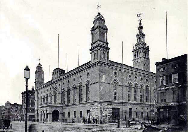 Madison Square Garden II, designed by Stanford White, studded with towers, weathervanes, grand arches and other Moorish touches.