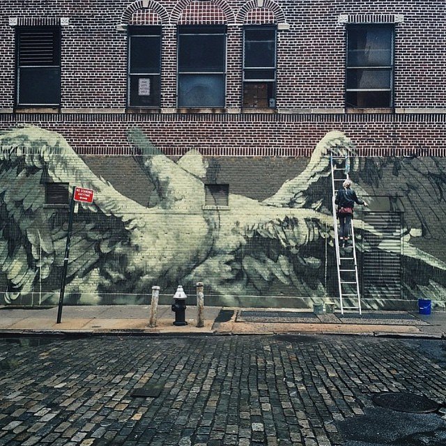 #inprogress #thepsychicpowerofanimals #wallfour #nyc #Manhattan #faith47 #dayten #swanlife regram @thadotman