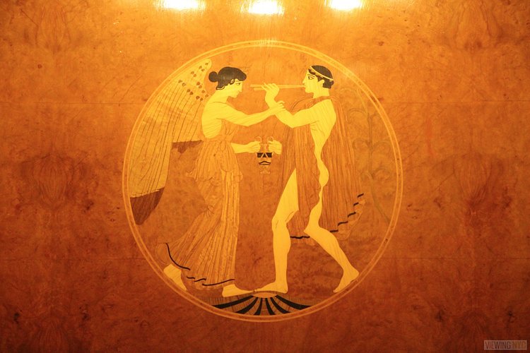 Elevator Ornamentation | Built in 1932, Radio City Music Hall is a prime example of art deco architectural style that has withstood the test of time. With tons of gold, reflective surfaces and geometric design, walking through the venue is a bit like stepping back in time. Most of the fixtures, furniture and ornamentation are original, and any replacements are exact replicas of how the theater looked 80 years ago.

Read more here: <a href="https://viewing.nyc/i-braved-a-walkthrough-of-radio-city-music-hall-meant-for-tourists/" rel="nofollow">viewing.nyc/i-braved-a-walkthrough-of-radio-city-music-ha...</a>