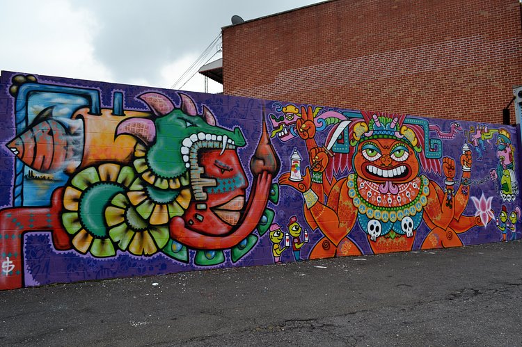 Welling Court: Lady Pink, 9.21.14 | A visit to the Welling Court Mural Project in Queens on 9.21.14. With 5 Pointz gone, Welling Court has become the new graffiti center in the borough. I'll try to include the individual artists, great talent/ work from everyone.