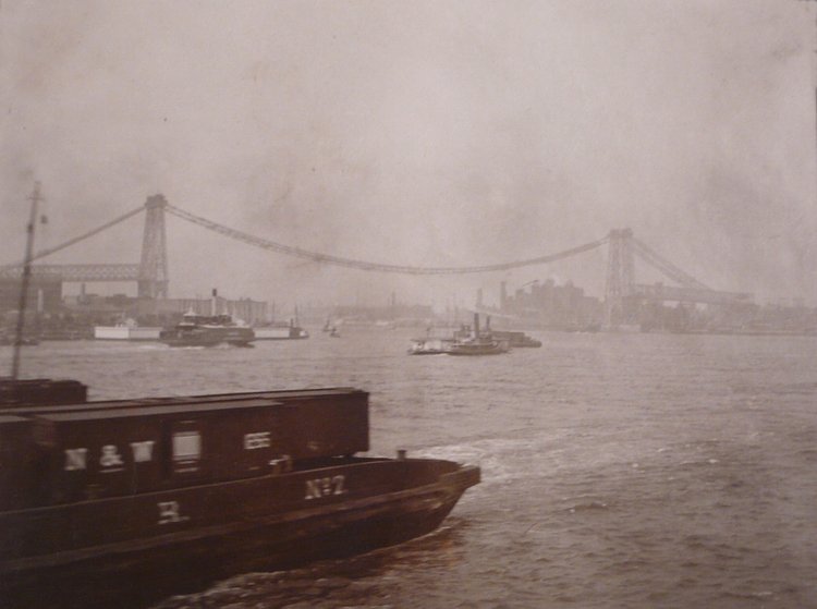 Williamsburg Bridge Under Construction As Viewed From The East River 1901